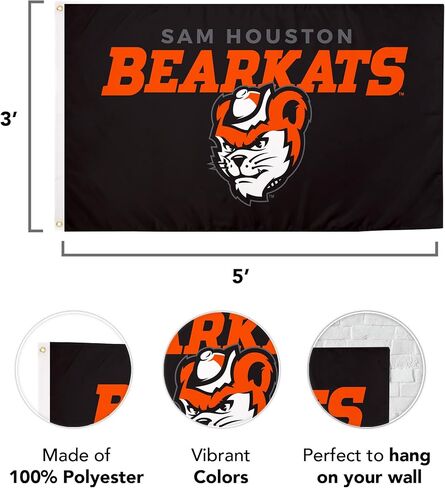 Desert Cactus Sam Houston State University Flag SHSU Bearkats Flag Banners 100% Polyester Indoor Outdoor 3x5 feet Flags (Style 3a) in Saudi Arabia