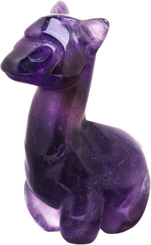 mookaitedecor Crystal Alpaca Statue Polished Pocket Stone Hand-Carved Animal Crystal Sculpture for Home Room Office Desk Decor, Amethyst in Saudi Arabia