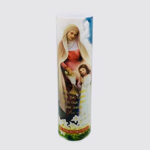 St Anne with Child Mary LED Prayer Candle and Devotional Candle - Child Mary and St. Anne in Saudi Arabia