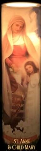 St Anne with Child Mary LED Prayer Candle and Devotional Candle - Child Mary and St. Anne in Saudi Arabia