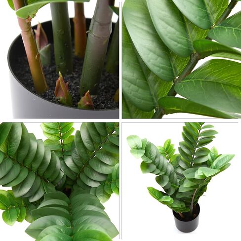25.6" Tall Artificial ZZ Plant in Pot Lifelike Faux Zamioculcas Bonsai for Home Decor (Green, Indoor) in Saudi Arabia