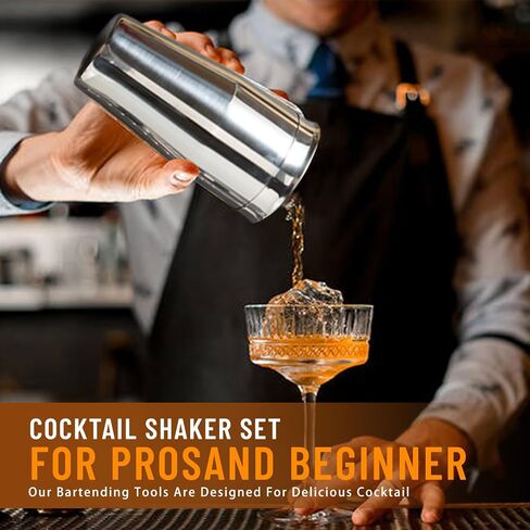 Cocktail Shaker Set Bartender Kit with Stand, Stainless Steel Bar Set Professional Cocktail Kit Martini Cocktail Shaker, Bar Tools Bartender Accessories Perfect for Home Bar Mini Bar in Saudi Arabia