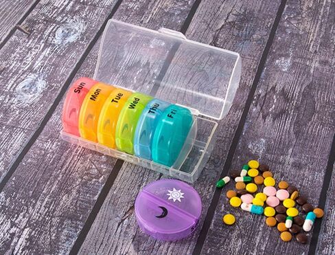 Pill Box Weekly Daily Pill Organizer AM PM 7 Day with Moisture-Proof Design (Multicolor) in Saudi Arabia