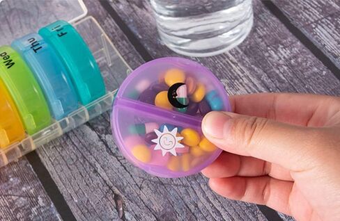 Pill Box Weekly Daily Pill Organizer AM PM 7 Day with Moisture-Proof Design (Multicolor) in Saudi Arabia