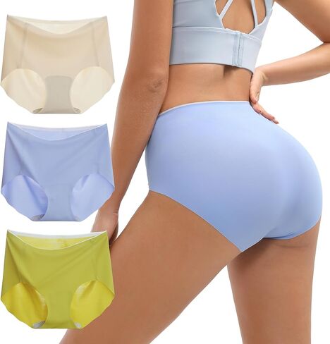 INNERSY Women's Seamless No Show Underwear Quick Dry Panties Nylon Briefs 3-Pack in Kuwait