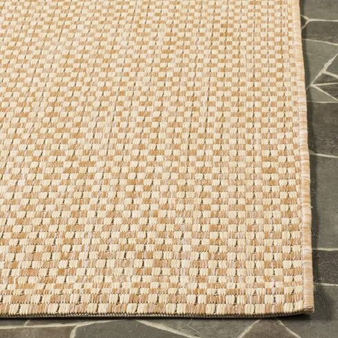 سجادة SAFAVIEH Courtyard Collection - 4 × 5'7 بوصة، طبيعية وكريمية، لا تتساقط وسهلة العناية، داخلية/خارجية وقابلة للغسل - مثالية للفناء والفناء الخلفي وغرفة الطين (CY8653-03021) in Saudi Arabia