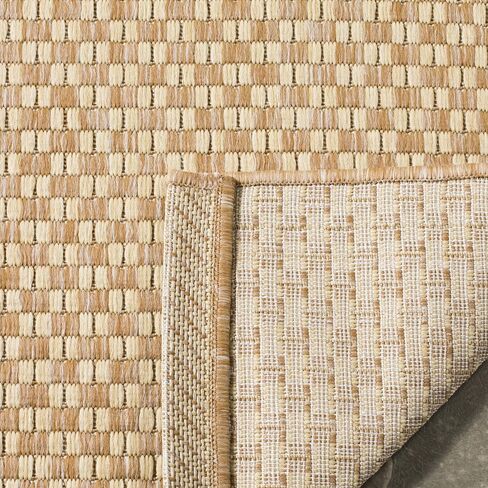 سجادة SAFAVIEH Courtyard Collection - 4 × 5'7 بوصة، طبيعية وكريمية، لا تتساقط وسهلة العناية، داخلية/خارجية وقابلة للغسل - مثالية للفناء والفناء الخلفي وغرفة الطين (CY8653-03021) in Saudi Arabia