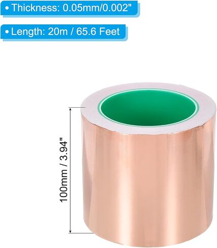 PATIKIL Copper Foil Tape 0.24 Inch x 33 Feet 0.05mm Thick Double Sided Conductive Adhesive EMI Shielding for Electronics, Circuits, Grounding in Saudi Arabia