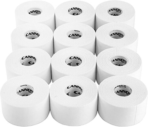 Premium Athletic Tape 1.5" x 45 Feet Per Roll, Easy Tear, No Residue, Strong Support, Hypoallergenic and Breathable, Pack of 12 (White) in Saudi Arabia