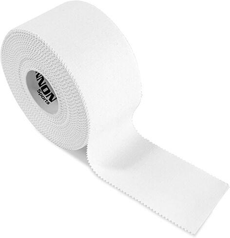 Premium Athletic Tape 1.5" x 45 Feet Per Roll, Easy Tear, No Residue, Strong Support, Hypoallergenic and Breathable, Pack of 12 (White) in Saudi Arabia
