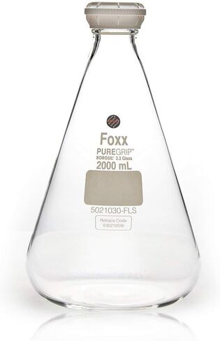 BOROSIL PUREGRIP 5021030-FLS Erlenmeyer / قوارير مخروطية مع غطاء لولبي GL45 2000 مل، 500 فلوريدا. أوقية، زجاج البورسليكات ( 0) in Saudi Arabia