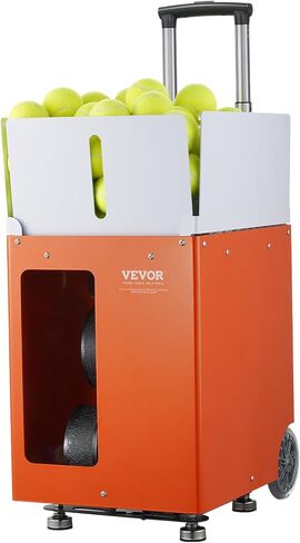 VEVOR Tennis Ball Machine, Automatic Portable Tennis Ball Launcher, 100 Balls Tennis Training Practice Thrower, 5 Motors Multi-Mode Drills, 2+ Hours Play, Rechargeable Battery, App Remote Control in Saudi Arabia