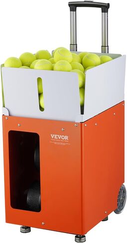 VEVOR Tennis Ball Machine, Automatic Portable Tennis Ball Launcher, 100 Balls Tennis Training Practice Thrower, 5 Motors Multi-Mode Drills, 2+ Hours Play, Rechargeable Battery, App Remote Control in Saudi Arabia