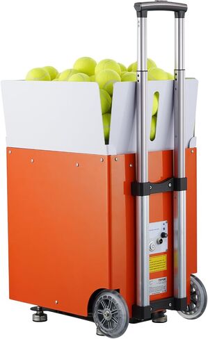 VEVOR Tennis Ball Machine, Automatic Portable Tennis Ball Launcher, 100 Balls Tennis Training Practice Thrower, 5 Motors Multi-Mode Drills, 2+ Hours Play, Rechargeable Battery, App Remote Control in Saudi Arabia