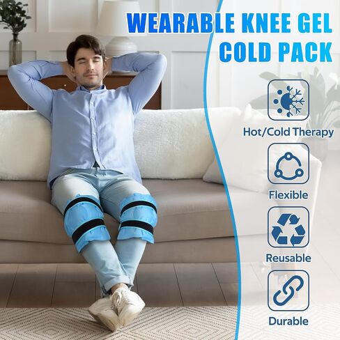 Knee Ice Pack for Injuries, Reusable Gel Ice Packs Knee Pain Relief, Cold Compress Therapy Ice Wrap for Knee Replacement Surgery, Swelling, Cold Packs for Arthritis, Meniscus Tear, Blue 1 Pack in Saudi Arabia