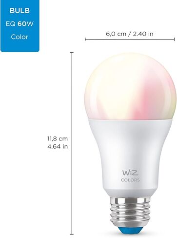 WiZ 60W A19 Daylight LED Smart Bulb - Pack of 1 - E26- Indoor - Connects to Your Existing Wi-Fi - Control with Voice or App + Activate with Motion - Matter Compatible in Saudi Arabia