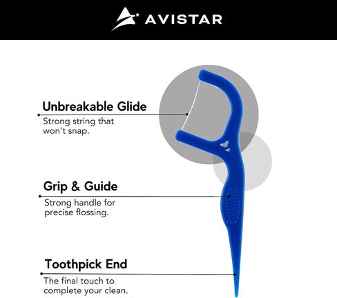 150 Travel Floss Picks Bulk - Blue Easy Grip Disposable Floss Picks - Dental Floss Pick - Smooth Strong Dental Flossers for Teeth - Gently Removes Plaque & Food Particles Between Teeth in Saudi Arabia
