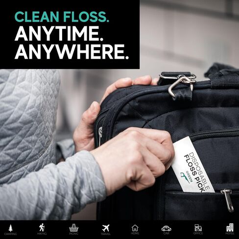 150 Travel Floss Picks Bulk - Blue Easy Grip Disposable Floss Picks - Dental Floss Pick - Smooth Strong Dental Flossers for Teeth - Gently Removes Plaque & Food Particles Between Teeth in Saudi Arabia