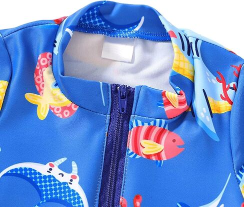 AIWUHE Baby Swimsuit Boy, Infant One Piece Rash Guard Swimwear Zipper Bathing Suit UPF 50+ Beachwear Sunsuit 0-24 Months in Saudi Arabia