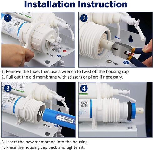 Membrane Solutions 150 GPD RO Membrane, Reverse Osmosis Membrane, RO Membrane Replacement, Reverse Osmosis Filter Replacement for Under Sink Home Drinking RO Water Purifier System (2 PACK) in Saudi Arabia