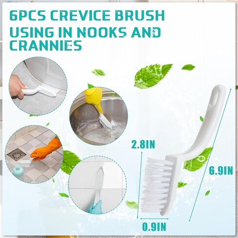 Layhit 6 Pack 14.2 Inch Toilet Brush and Holder White Toilet Bowl Brush Detachable Toilet Bowl Cleaners Commercial with 6 Pcs Clean Brush Toilet Scrubber for Bathroom Cleaning in Saudi Arabia