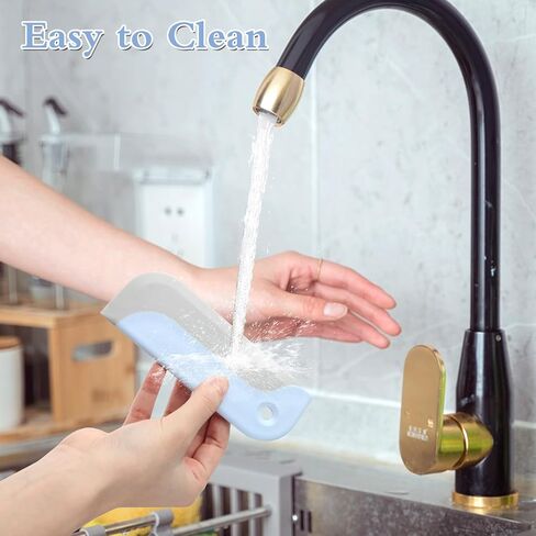 3 عبوات من الممسحات الصغيرة، ممسحة دش صغيرة، ممسحة تنظيف الزجاج للنافذة والمرآة والحمام وأسطح المطبخ والحوض (أزرق وأصفر ورمادي) in Kuwait