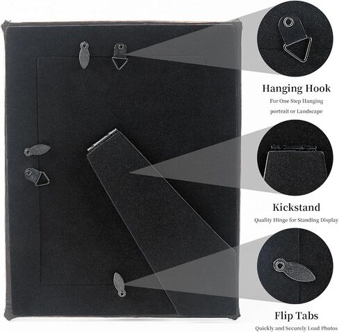Antique 5x7 Picture Frame, Imitation Leather Hand-Crafted Resin Picture Frame with Easel, Hook & Mat, for Tabletop & Wall Gallery Photo Frames,Brown in Saudi Arabia