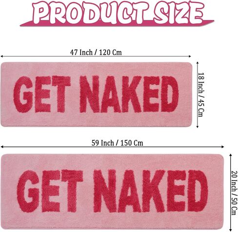 Get Naked Bath Mat Runner 18"x47"Long Bathroom Rug Funny Bathroom Decor for Apartment Cute Bath Rugs Fun Shower Rugs Non Slip Soft in Saudi Arabia