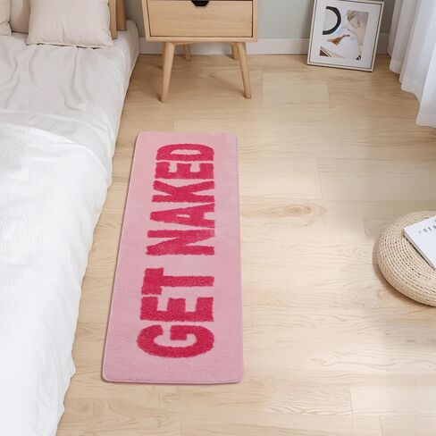 Get Naked Bath Mat Runner 18"x47"Long Bathroom Rug Funny Bathroom Decor for Apartment Cute Bath Rugs Fun Shower Rugs Non Slip Soft in Saudi Arabia