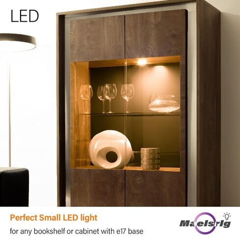 لمبة E17 R14 LED قابلة للتعتيم 4 وات (ما يعادل 40 وات) لمبة إضاءة صغيرة، قاعدة متوسطة E17، 300 لومن، لمبة إضاءة خزانة كوريو، أبيض ناعم 2700 ك، حزمة من 2 in Kuwait