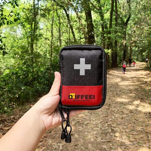 O'IFFEEI Small Mini First Aid Kit Bag Empty, Handy Portable for Camping Hiking Backpacking Car Home Office. Mini Medical Bag for Emergency and Survival. in Kuwait