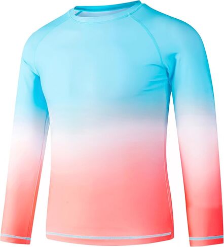 VAYAGER بنين طفح الحرس السباحة قميص طويل الأكمام للأطفال الشباب UPF + 50 حماية من الشمس Rashguard المياه السباحة الصيد القمصان in Kuwait