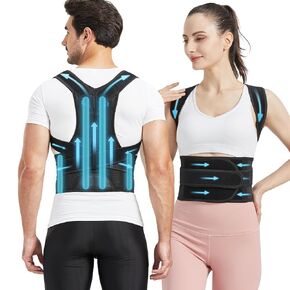 Back Brace Posture Corrector for Men and Women, Adjustable and Breathable Shoulder Back Straightener for Upper and Lower Back Pain Relief, Back Support for Scoliosis, Hunchback, Hump, Thoracic, Spine