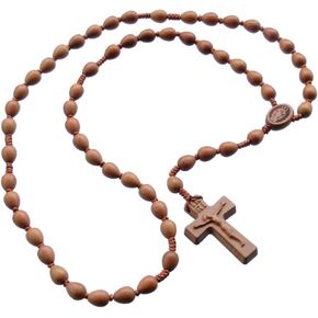 5 Decade Light Jujube Wood Teardrop 10mm Rosary