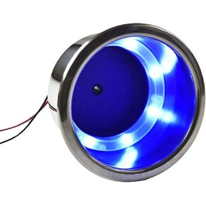 MARINE CITY 304 Grade Stainless Steel Marine Grade 8 Blue LED Lights Cup Holder with Drain for Marines – Yachts – Ships – Kayaks (Pack of 1)