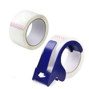 Heavy Duty Packing Tape, 2Pack with One Dispenser, 2.4 mil, 1.88" x 110 yd, Packing Tape Refills for Packing, Shipping and Mailing, Strong Seal on All Box Types for Moving, Office, & Storage (Clear)