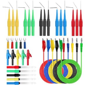 AMTOVL Multi Test Leads Kit, 35-in-1 Banana Plug to Alligator Clip, with Alligator Clips, 90°-180° Flex Pin, U-type Plug, Wire Breaker and Storage Case for for Voltage Circuit Tester in Kuwait