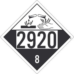 NMC DL184UV 2920 8 Corrosive Dot Placard Sign