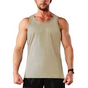 EKLENTSON Men's Workout Tank Top Summer Quick Dry Gym Shirts Muscle Sleeveless Cotton Shirt Moisture Wicking Beach