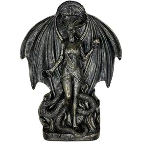Lilith Statue,Femme Fatale Goddess Statue,Mystery Decoration Witchcraft Demon Statue, Altar Crafts,Creative Desktop Decorations (Bronze)