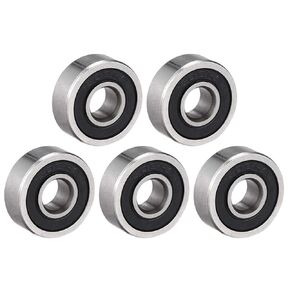 uxcell 6302RS Deep Groove Ball Bearing Single Sealed 160302, 15mm x 42mm x 13mm Chrome Steel Bearings (Pack of 5)