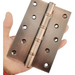 6 Inch Ball Bearing Door Hinges for Heavy Duty Wood Door Non-Mortise Door Hinges with Mounting Hardware, Brushed Surface 2pcs (Black)