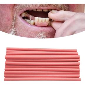 Tooth Repair Kit-Gum Material for Making Temporary Partial or Full Denture,Tooth Fixing Kit for Improving Condident Smile (dark pink)