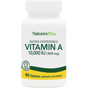 NaturesPlus Vitamin A (Palmitate) - 10,000 iu - Healthy Skin, Eyes, Vision & Immune System - Water Soluble for Maximum Absorption - 90 Vegetarian Tablets (90 Servings)