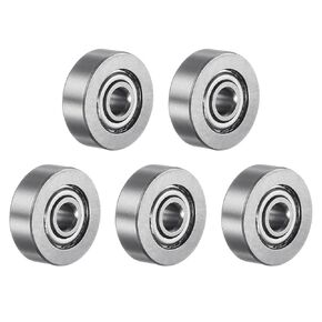 uxcell R2AZZ Deep Groove Ball Bearing, 5pcs 1/8" x 1/2" x 11/64" Chrome Steel Z1 Double Steel Shielded Bearing