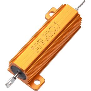 uxcell 50W 20 Ohm 5% Aluminum Housing Resistor Screw Tap Chassis Mounted Aluminum Case Wirewound Resistor Load Resistors Gold Tone 1pcs