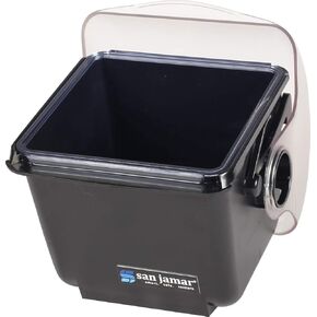 San Jamar Mini Dome Condiment Holder with Dome Lid for Kitchen, Bar, and Restaurants, Plastic, 2 Quarts, Black