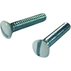 L.H. Dottie 416WHT Wall Plate Screw Oval Head, Slotted, No.6-32 TPI by 1-Inch Length, White, 50-Pack
