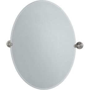 Gatco 4329LG Tiara Large Oval Wall Mirror, Chrome