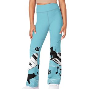 Yewattles فتاة Bootcut اليوغا طماق البطن التحكم عالية الخصر طماق مضيئة اليوغا السراويل Sweatpants لينة 5-14 سنة in Kuwait